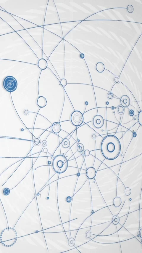 Animation of interconnected blue lines and circles on white background Stock Footage 319617188