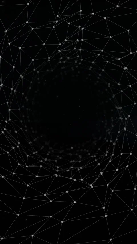 Animation of interconnected lines and nodes forming geometric tunnel structure Stock Footage 319811391