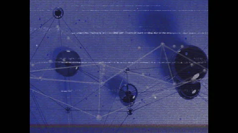 Animation of interconnected nodes forming geometric pattern in school setting Stock Footage 304010509