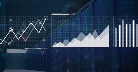 Animation of interface with cyber security data processing against computer Stock Footage 329509463