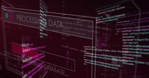 Animation of interface with data process... | Stock Video | Pond5