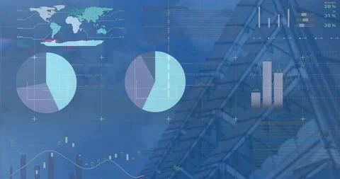 Animation of interface with data process... | Stock Video | Pond5