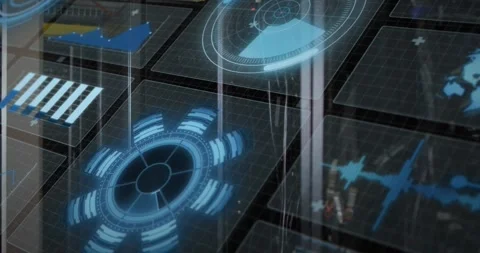 Animation of interface with data processing against close up of a computer Stock Footage 329709864