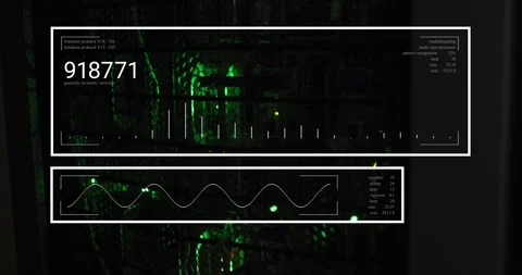 Animation of interface with data processing against close up of a computer Stock Footage 329968270