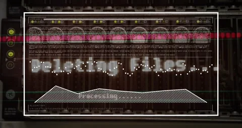 Animation of interface with data processing against close up of a computer Stock Footage 330248415