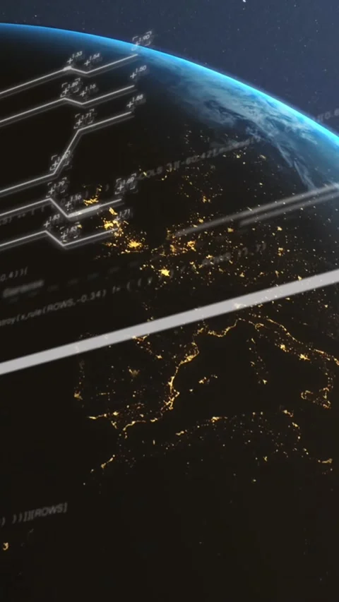 Animation of interface with data processing against spinning globe and light Stock Footage 344679118