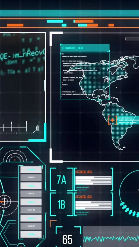 Animation of interface with data processing against black background Stock Footage 344693222