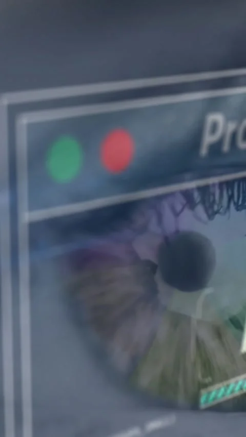 Animation of interface with data processing against close up of a female eye Stock Footage 344746204