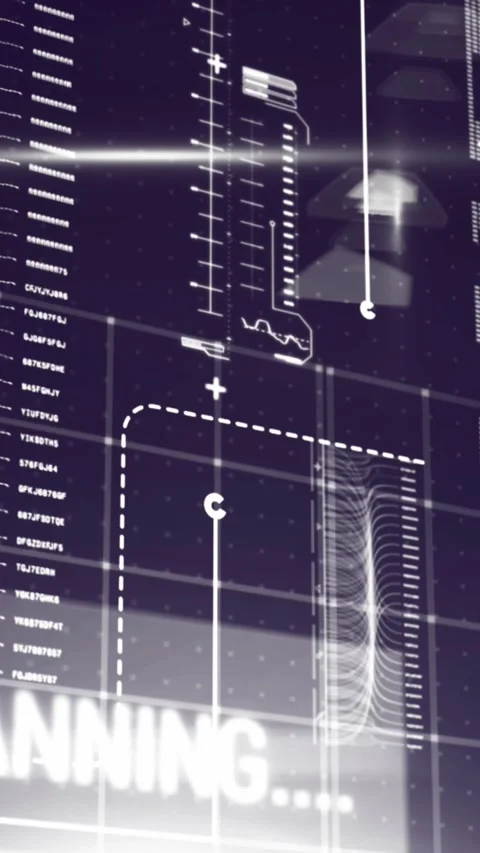 Animation of interface with data processing against purple background Stock Footage 344765892