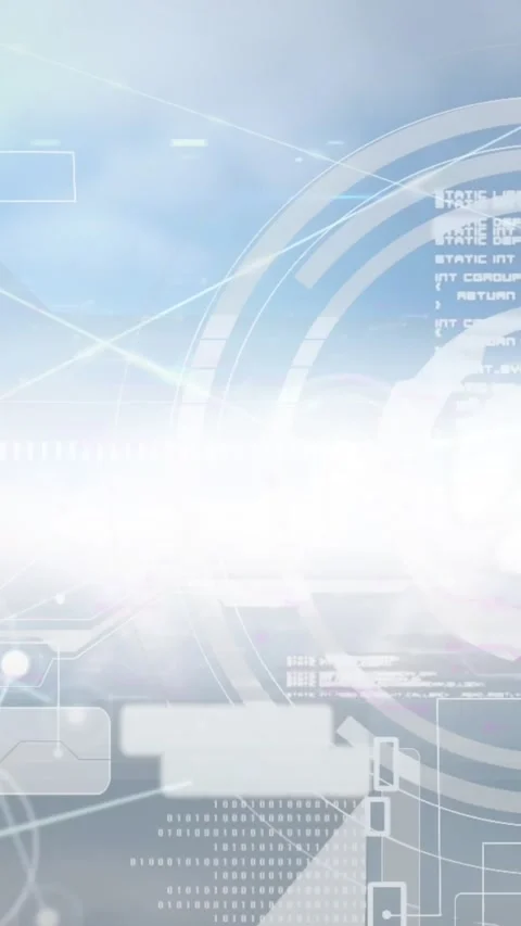 Animation of interface with data processing and network of connections against Stock Footage 344525074