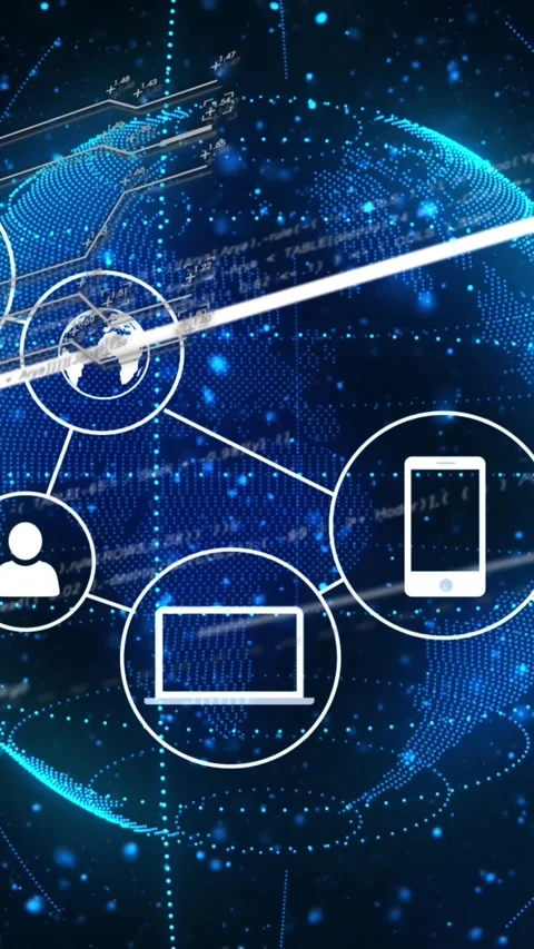 Animation of interface with data processing and network of digital icon against Stock Footage 344706313