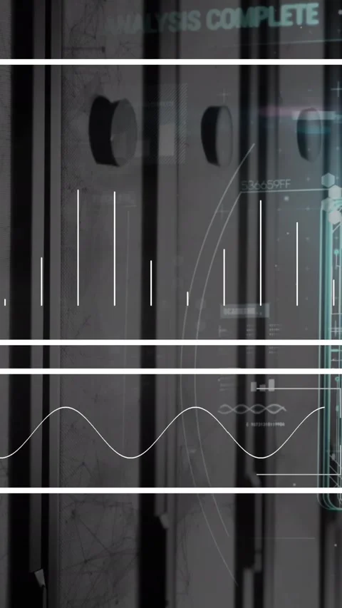 Animation of interface with data processing and security padlock icon against Stock Footage 344765937
