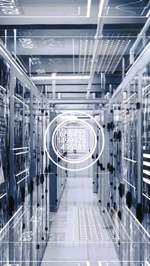 Animation of interface with data processing and network of connections against Stock Footage 344783484