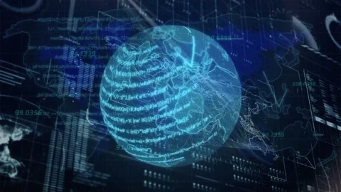 Animation of interface with data process... | Stock Video | Pond5