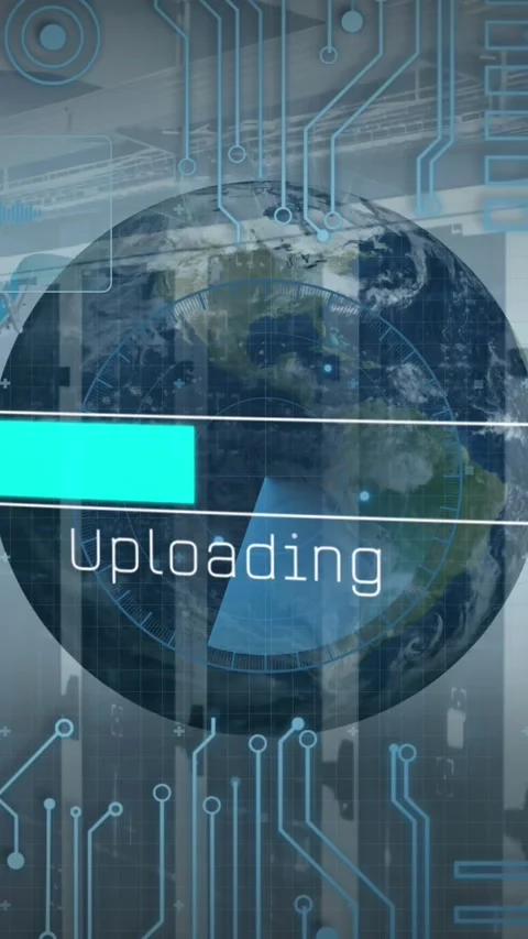 Animation of interface with data processing over spinning globe against computer Stock Footage 321111370