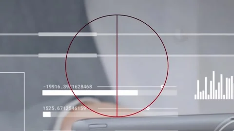 Animation of interface with data processing over mid section of businessman Stock Footage 328251207