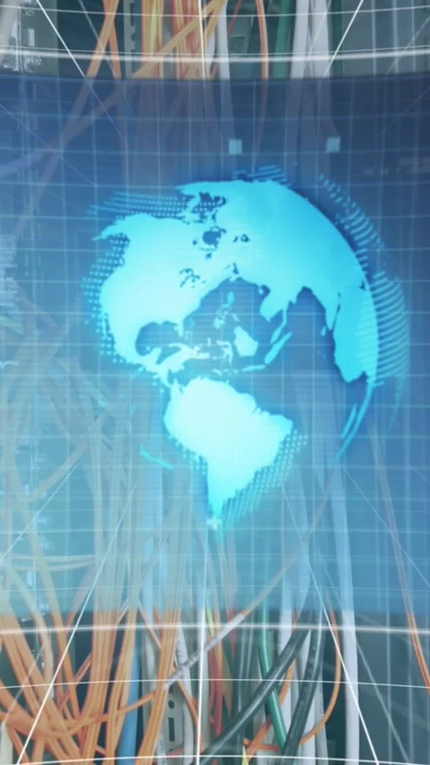 Animation of interface with data processing over close up of a computer server Stock Footage 341976342