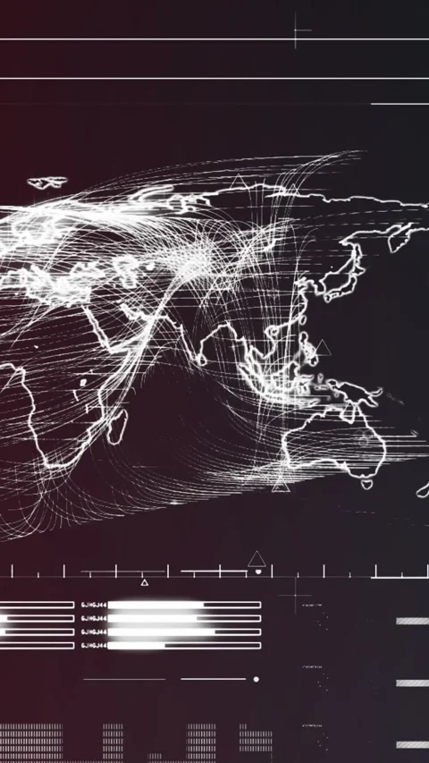 Animation of interface with data processing over world map against purple Stock Footage 344745804