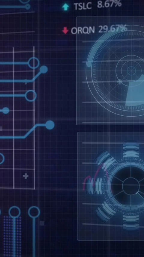 Animation of interface with microprocessor connections, statistical and stock 库存影片 321265477