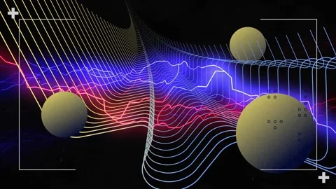 Animation of interface processing data, with coloured electric currents, Stock Footage 165605945
