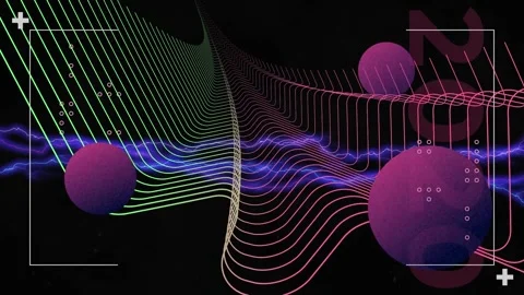Animation of interface processing data, with purple electric currents, parallel Stock Footage 165605834