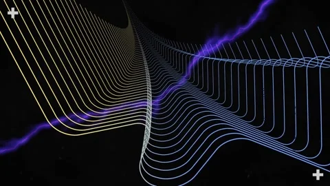 Animation of interface processing data, with purple electric currents, parallel Stock Footage 165605878