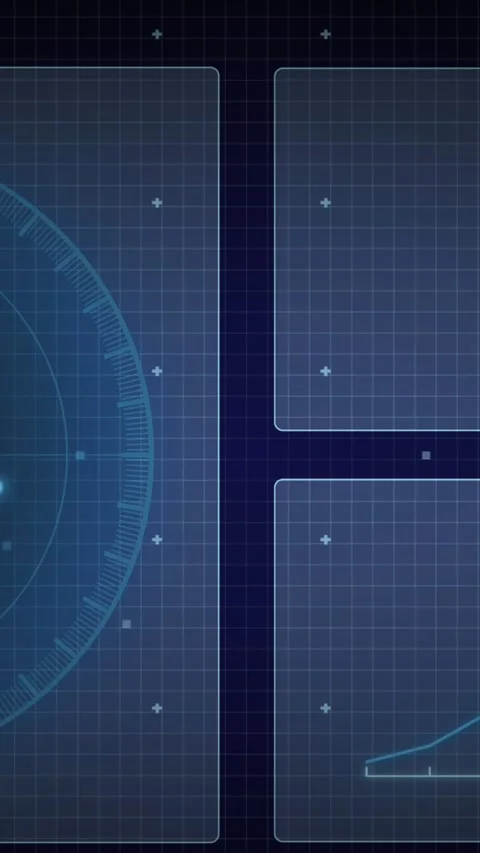 Animation of interface with round scanner, spinning globe and data processing on Stock Footage 344766011