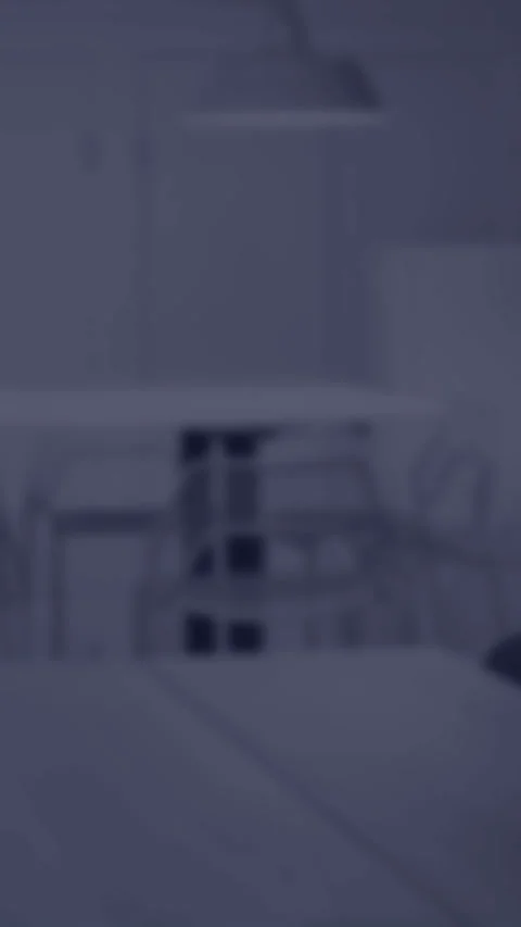 Animation of interface with statistical data processing against empty conference Stock Footage 344693804
