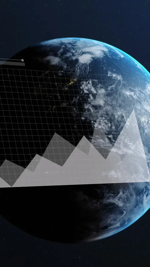 Animation of interface with statistical data processing over globe against blue Stock Footage 344706423