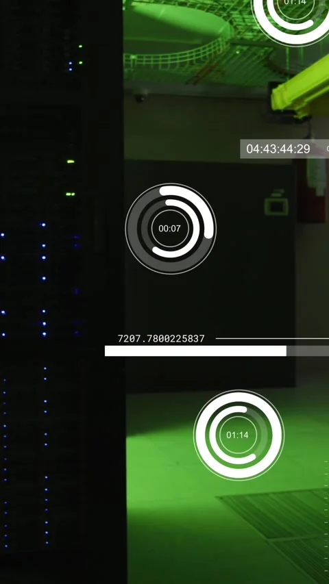 Animation of interface with statistical data processing against computer server Stock Footage 344803211