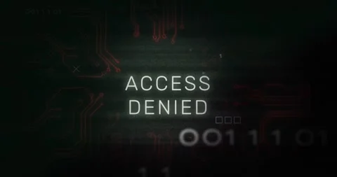 Animation of interference over access denied text, data processing and computer Stock Footage 330782890