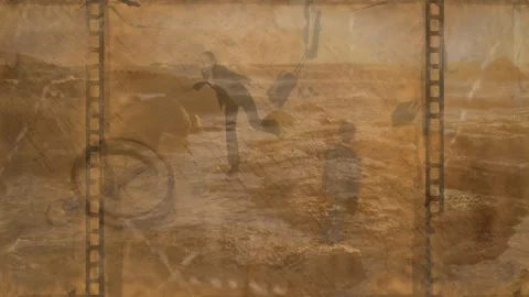 Animation of interference over diverse people and compass Stock Footage 327785314