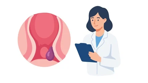 Animation internal hemorrhoids anatomy close up Stock Footage 340826009