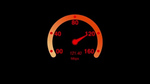 Animation internet speed test 5g. holographic circle modern style technology, ro Stock Footage 324635278