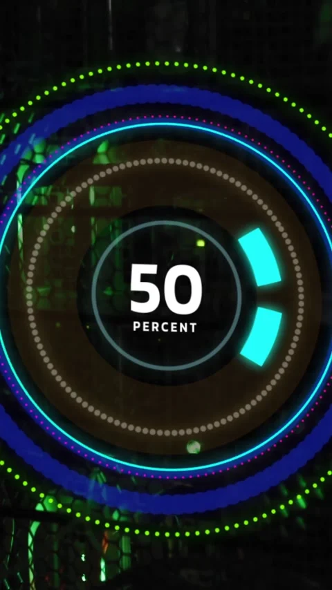 Animation of internet speedometer data processing over computer servers Stock Footage 343504926