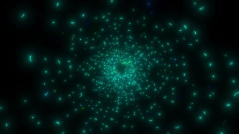 Animation of interstellar flight with blue stars on a black screen.  Stock Footage 266583324