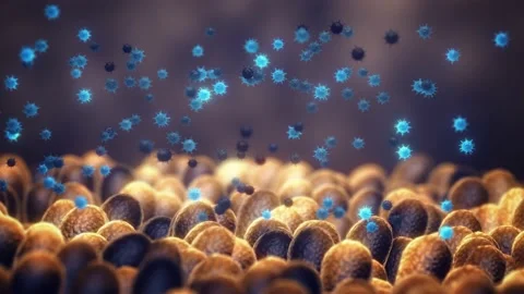 Animation of intestinal viruses Stock Footage 187066261