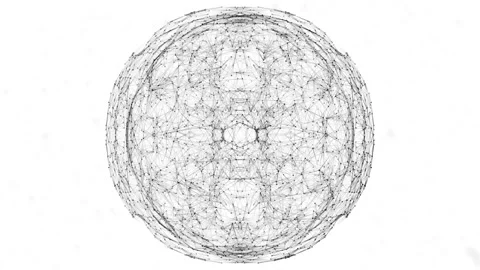 Animation of intricate lines forming symmetrical spherical pattern in school Stock Footage 305690108