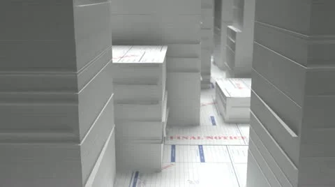 Animation of invoices with past overdue, late, final notice and past due stamps Video stock 12425853