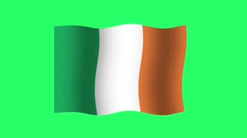 Animation Ireland flag on green background. Stock Footage 199170677