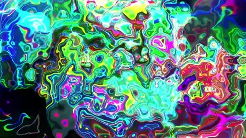 Animation of an iridescent 7 of colors | Magic Moving Background Animation Stock Footage 197066695