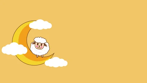 Animation islamic eid al-adha decoration with goat and crescent moon Vídeo Stock 242648883