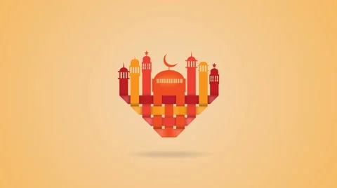 Animation islamic ramadan in heart shape,UHD 4k Stock Footage 62903950