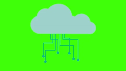 Animation of an IT icon on a green background Stock Footage 166349010
