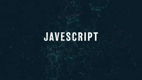 Animation of Javascript text over abstract network with glowing lines and nodes Stock Footage 304768778