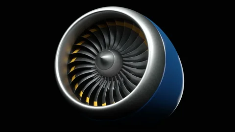 Animation jet engine, close-up view jet ... | Stock Video | Pond5