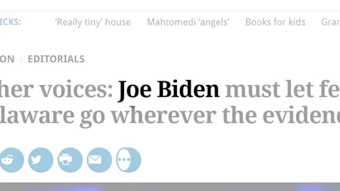 Animation of Joe Biden's name in headline titles Stock Footage