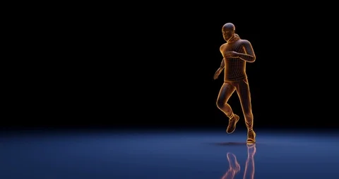 Animation of a jogging digital man. Stock Footage 121881888