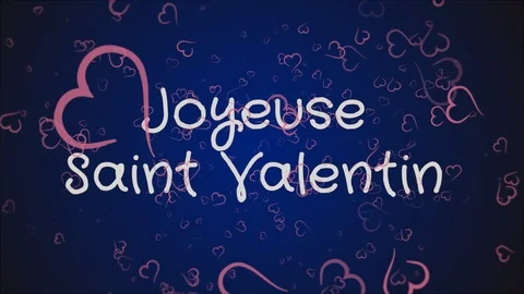 Animation Joyeuse Saint Valentin, Happy Valentine's day in french language Video stock 106087660