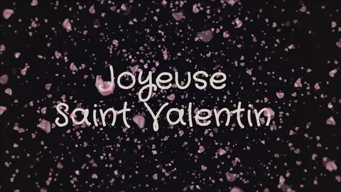 Animation Joyeuse Saint Valentin, Happy Valentine's day in french language Video stock 106095943